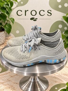 Crocs LiteRide 360 Marbled Pacer Gray Blue Sneakers Women’s 7 W7 207632